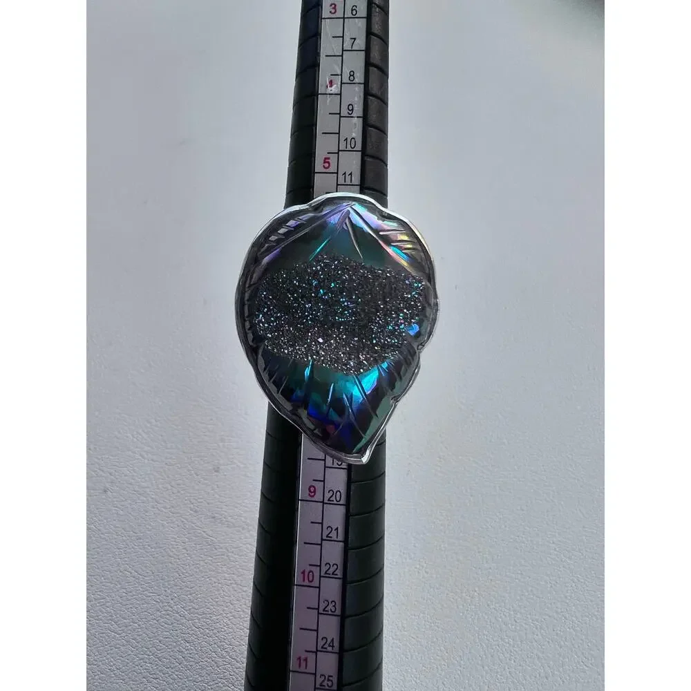 SAJEN WINDOW DRUSY FOREST SAJEN SILVER COLLECTION PLATINUM OVER SILVER RING - Picture 8 of 10